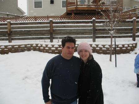 Marc and Ginger in the Birch?s backyard